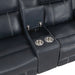 Littleton Double Reclining Loveseat with Center Console, Receptacles and USB Ports in Blue - 8516BU-2 - FAMSA Furniture (TX)