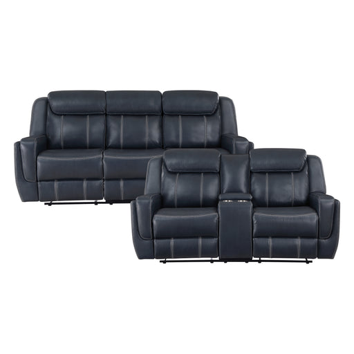 Littleton 2pc Set: Sofa, Love in Blue - 8516BU*2 - FAMSA Furniture (TX)