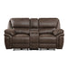Proctor Power Double Reclining Loveseat with Center Console in Brown - 8517BRW-2PW - FAMSA Furniture (TX)