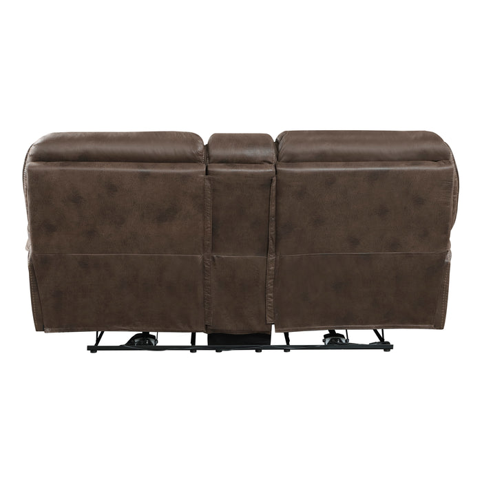 Proctor Power Double Reclining Loveseat with Center Console in Brown - 8517BRW-2PW - FAMSA Furniture (TX)