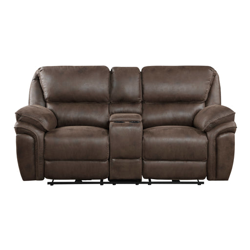 8517BRW-2PW Power Double Reclining Love Seat with Center Console image