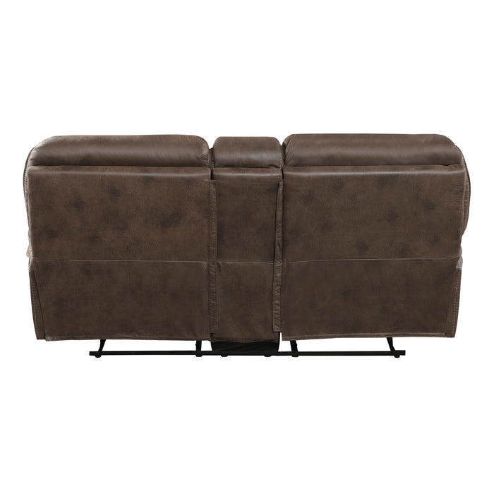 8517BRW-2 Double Reclining Love Seat with Center Console image