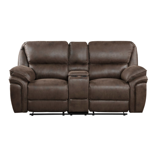 8517BRW-2 Double Reclining Love Seat with Center Console image