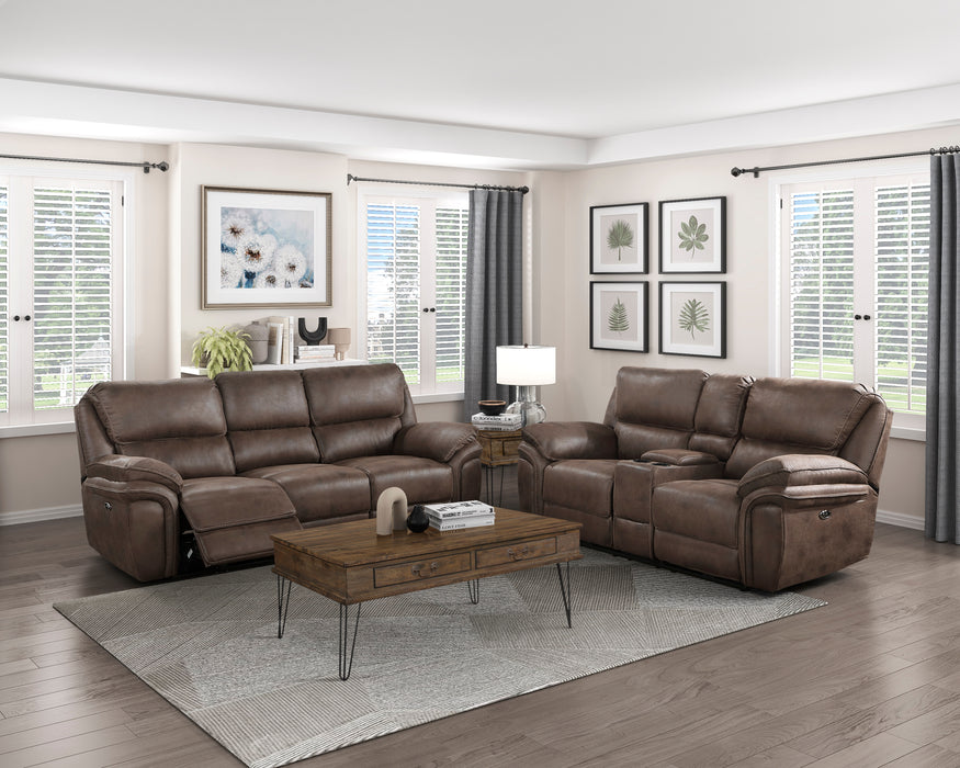 Proctor Double Reclining Sofa in Brown - 8517BRW-3 - FAMSA Furniture (TX)