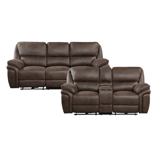 Proctor 2pc Set: Sofa, Love (Power) in Brown - 8517BRW*2PW - FAMSA Furniture (TX)
