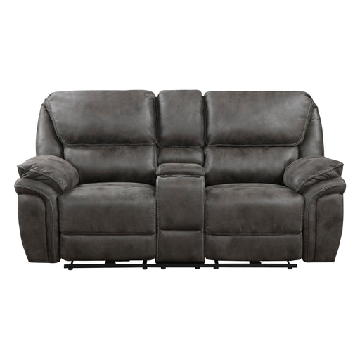 Proctor Power Double Reclining Loveseat with Center Console in Gray - 8517GRY-2PW - FAMSA Furniture (TX)