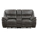 Proctor Power Double Reclining Loveseat with Center Console in Gray - 8517GRY-2PW - FAMSA Furniture (TX)