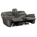 Proctor Power Double Reclining Loveseat with Center Console in Gray - 8517GRY-2PW - FAMSA Furniture (TX)