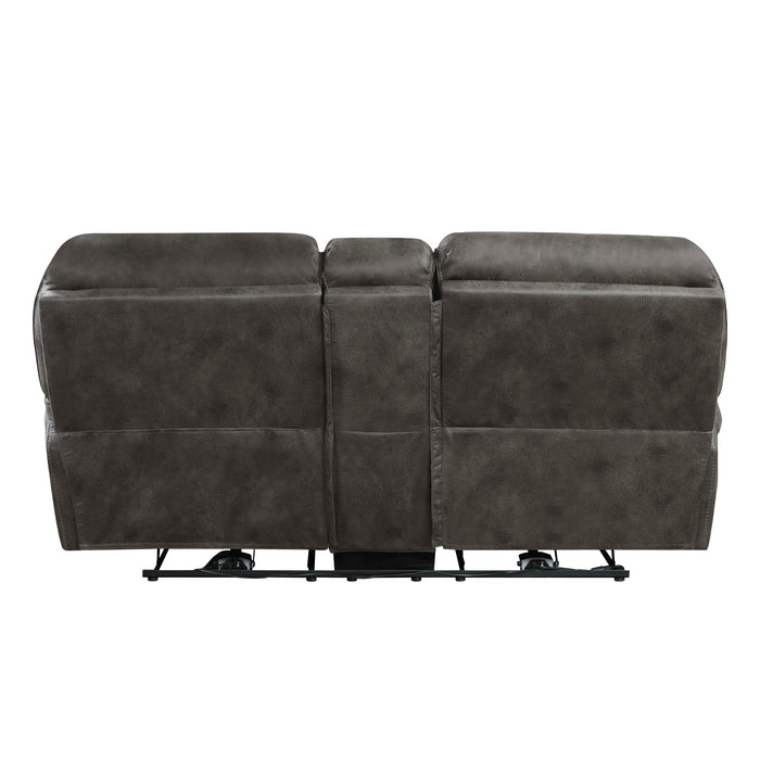 Proctor Power Double Reclining Loveseat with Center Console in Gray - 8517GRY-2PW - FAMSA Furniture (TX)