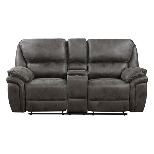 Proctor Double Reclining Loveseat with Center Console in Gray - 8517GRY-2 - FAMSA Furniture (TX)