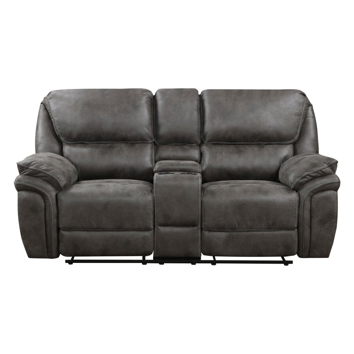 Proctor Double Reclining Loveseat with Center Console in Gray - 8517GRY-2 - FAMSA Furniture (TX)