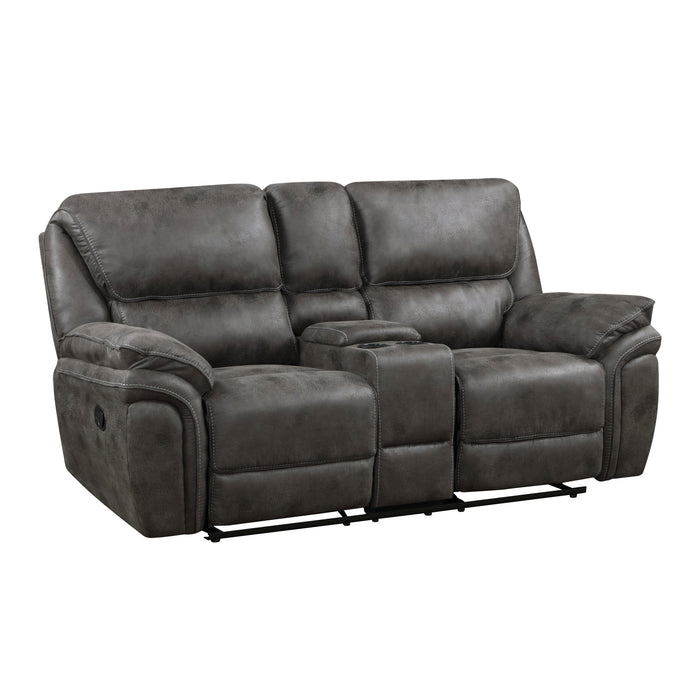 Proctor Double Reclining Loveseat with Center Console in Gray - 8517GRY-2 - FAMSA Furniture (TX)