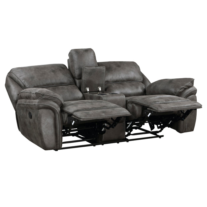 Proctor Double Reclining Loveseat with Center Console in Gray - 8517GRY-2 - FAMSA Furniture (TX)