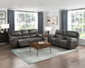 Proctor Power Double Reclining Loveseat with Center Console in Gray - 8517GRY-2PW - FAMSA Furniture (TX)