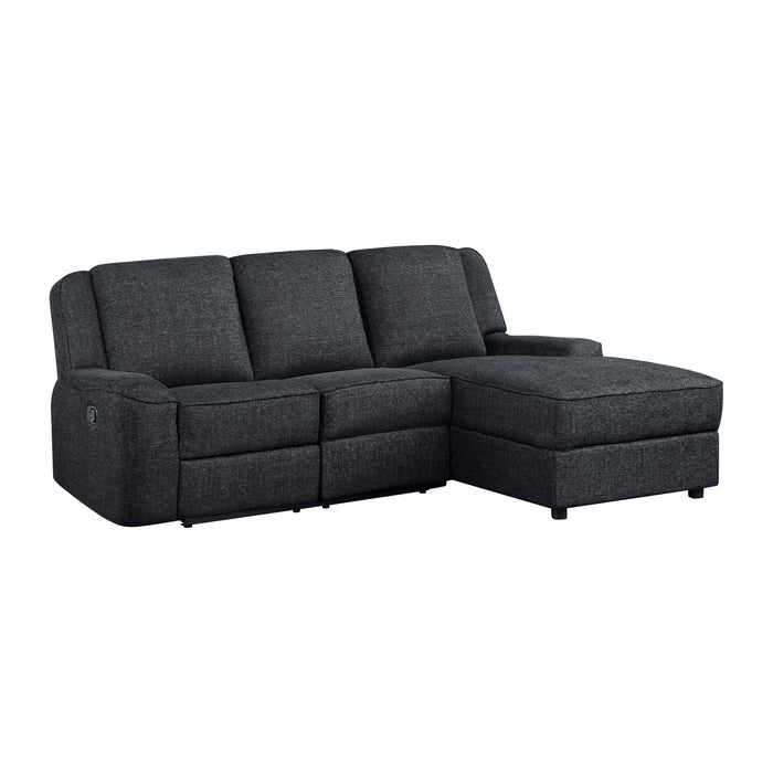 Monterey 2-Piece Reclining Sectional with Right Chaise in Black - 8530EB*SC - FAMSA Furniture (TX)