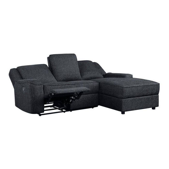 Monterey 2-Piece Reclining Sectional with Right Chaise in Black - 8530EB*SC - FAMSA Furniture (TX)