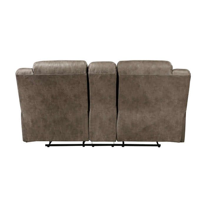 Hazen Double Reclining Loveseat with Center Console in Brown - 8538BR-2 - FAMSA Furniture (TX)