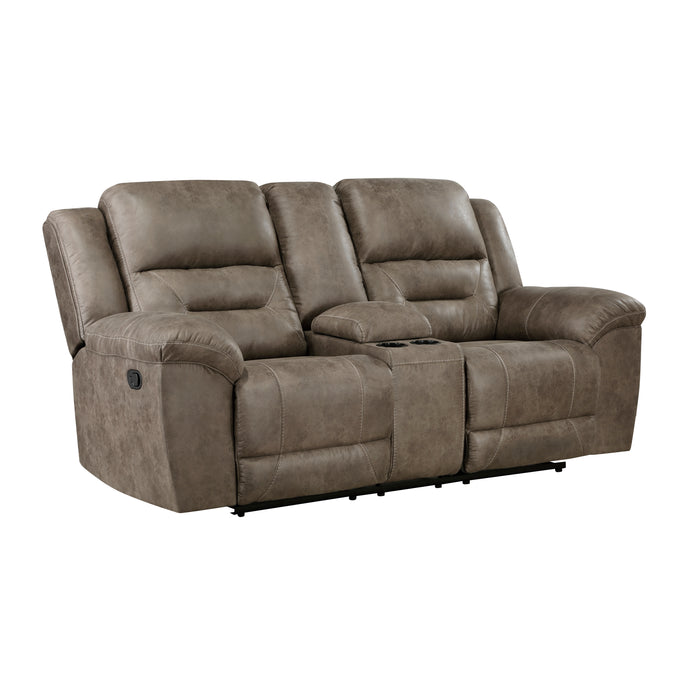 Hazen Double Reclining Loveseat with Center Console in Brown - 8538BR-2 - FAMSA Furniture (TX)