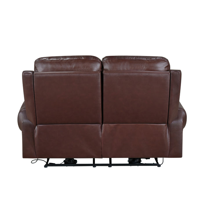 Mccall Power Double Reclining Loveseat with Power Headrests and Charging Ports in Brown - 8546BR-2PWH - FAMSA Furniture (TX)