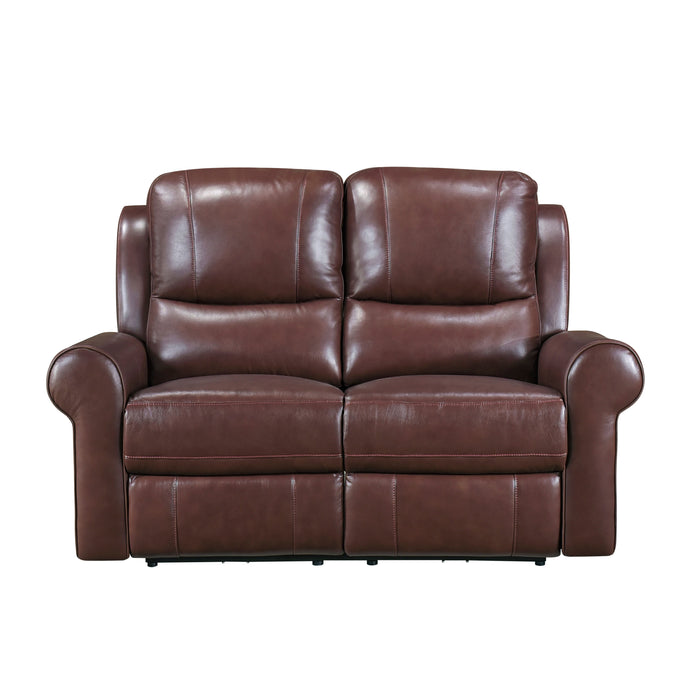 Mccall Power Double Reclining Loveseat with Power Headrests and Charging Ports in Brown - 8546BR-2PWH - FAMSA Furniture (TX)