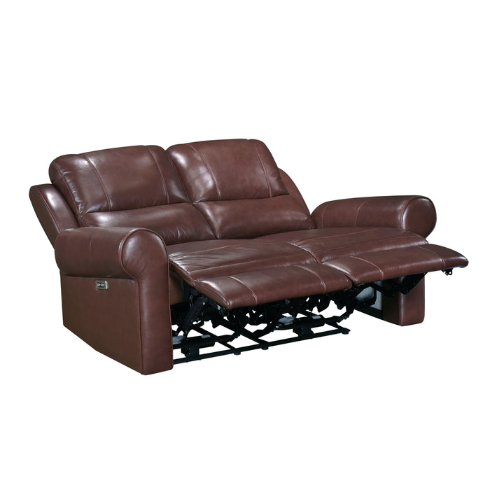 Mccall Power Double Reclining Loveseat with Power Headrests and Charging Ports in Brown - 8546BR-2PWH - FAMSA Furniture (TX)
