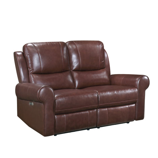 Mccall Power Double Reclining Loveseat with Power Headrests and Charging Ports in Brown - 8546BR-2PWH - FAMSA Furniture (TX)