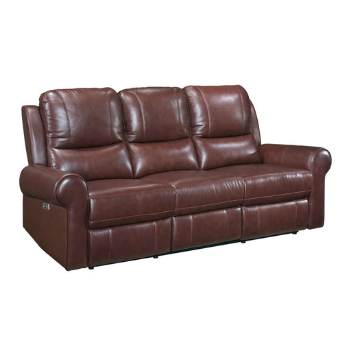 Mccall Power Double Reclining Sofa with Power Headrests and Charging Ports in Brown - 8546BR-3PWH - FAMSA Furniture (TX)