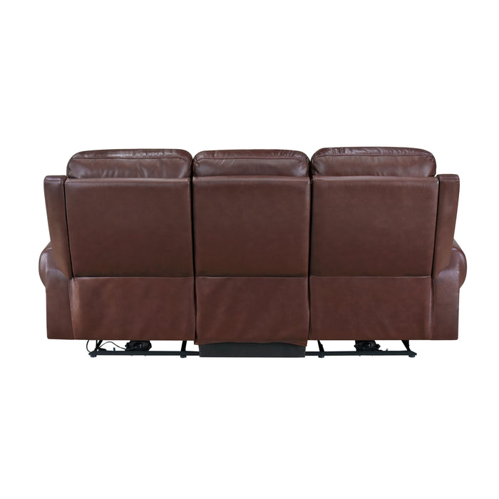 Mccall Power Double Reclining Sofa with Power Headrests and Charging Ports in Brown - 8546BR-3PWH - FAMSA Furniture (TX)