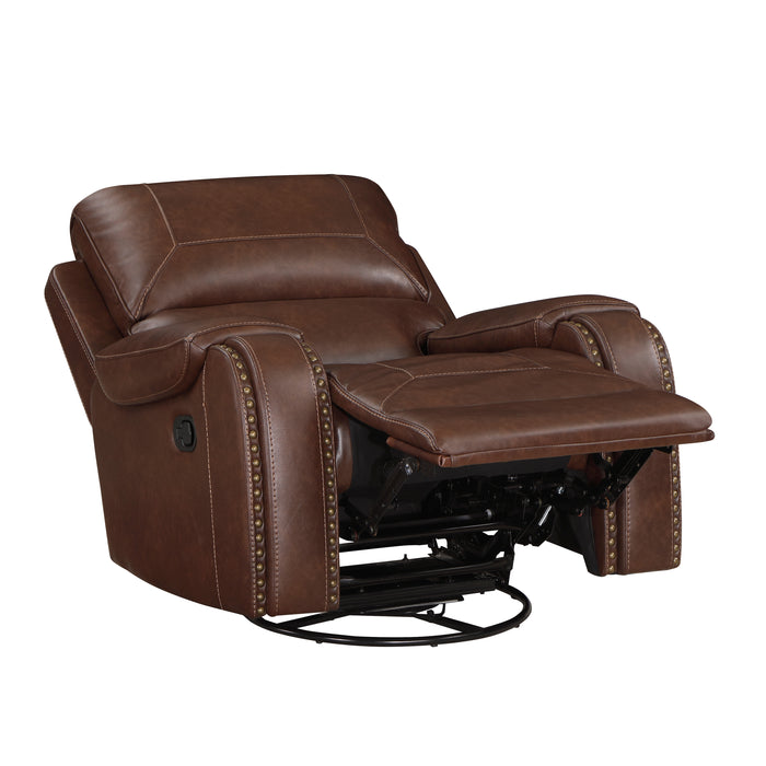 Newnan Swivel Glider Reclining Chair in Brown - 8549BRW-1 - FAMSA Furniture (TX)