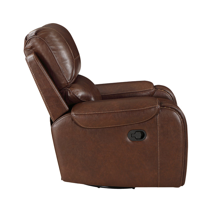 Newnan Swivel Glider Reclining Chair in Brown - 8549BRW-1 - FAMSA Furniture (TX)