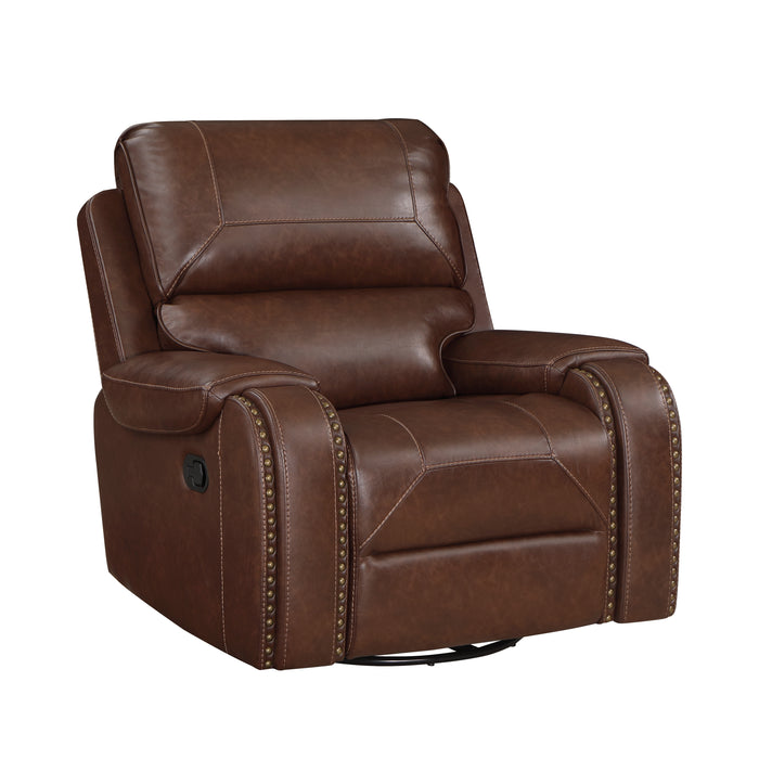 Newnan Swivel Glider Reclining Chair in Brown - 8549BRW-1 - FAMSA Furniture (TX)