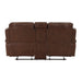 Newnan Double Glider Reclining Loveseat with Center Console, Receptacles and USB Ports in Brown - 8549BRW-2 - FAMSA Furniture (TX)