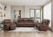 Newnan Swivel Glider Reclining Chair in Brown - 8549BRW-1 - FAMSA Furniture (TX)