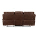 Newnan Double Reclining Sofa with Center Drop-Down Cup Holders, Receptacles and USB Ports in Brown - 8549BRW-3 - FAMSA Furniture (TX)