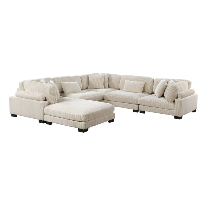 Traverse 6-Piece Modular Sectional with Ottoman in Beige - 8555BE*3CR2ACOT - FAMSA Furniture (TX)