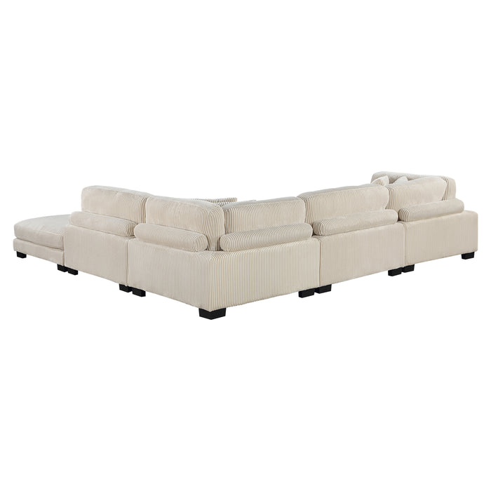 Traverse 5-Piece Modular Sectional with Ottoman in Beige - 8555BE*5OT - FAMSA Furniture (TX)