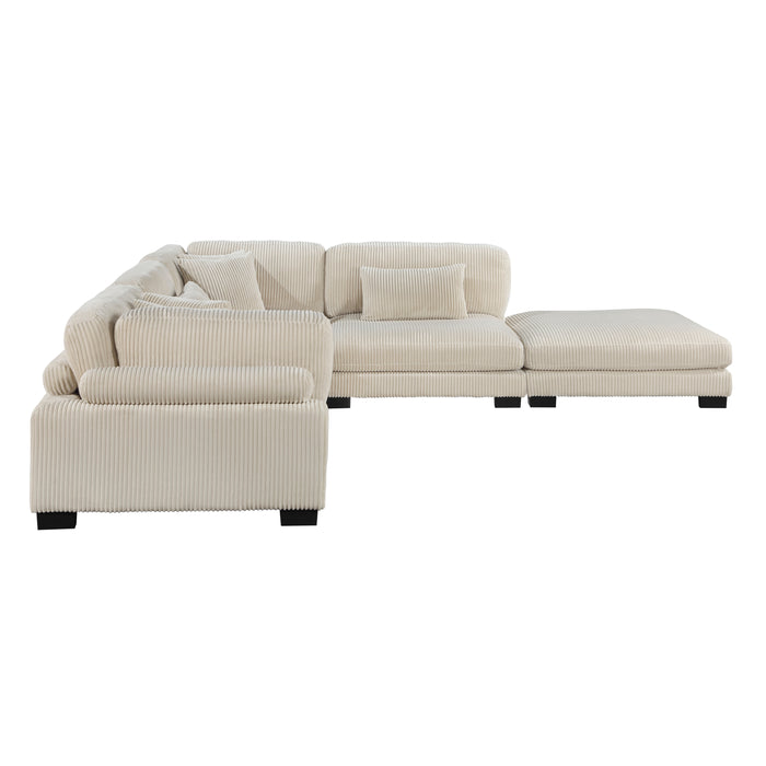 Traverse 5-Piece Modular Sectional with Ottoman in Beige - 8555BE*5OT - FAMSA Furniture (TX)