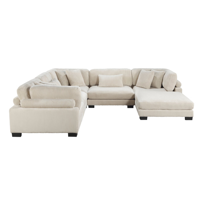 Traverse 6-Piece Modular Sectional with Ottoman in Beige - 8555BE*3CR2ACOT - FAMSA Furniture (TX)