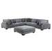 Traverse 6-Piece Modular Sectional with Ottoman in Gray - 8555GY*3CR2ACOT - FAMSA Furniture (TX)