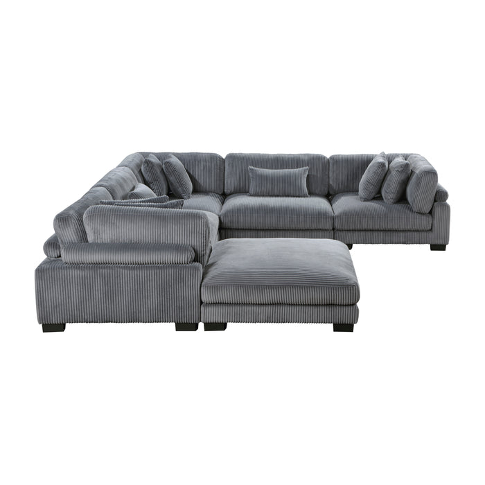 Traverse 6-Piece Modular Sectional with Ottoman in Gray - 8555GY*3CR2ACOT - FAMSA Furniture (TX)