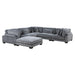 Traverse 6-Piece Modular Sectional with Ottoman in Gray - 8555GY*3CR2ACOT - FAMSA Furniture (TX)
