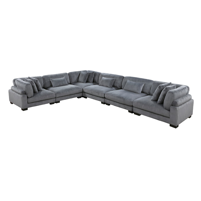 Traverse 6-Piece Modular Sectional in Gray - 8555GY*3CR3AC - FAMSA Furniture (TX)