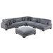 Traverse 6-Piece Modular Sectional with Ottoman in Gray - 8555GY*6OT - FAMSA Furniture (TX)