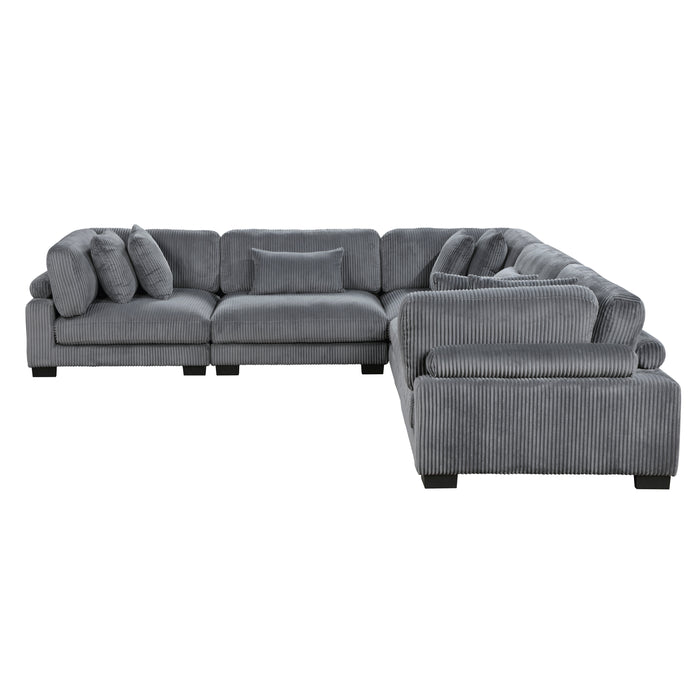 Traverse 5-Piece Modular Sectional in Gray - 8555GY*2AC3CR - FAMSA Furniture (TX)