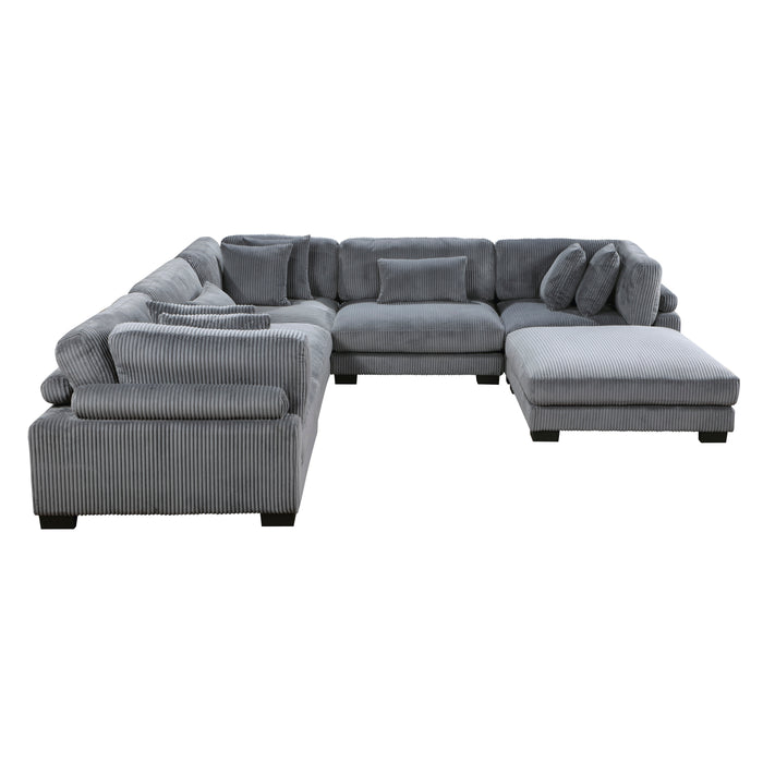 Traverse 6-Piece Modular Sectional with Ottoman in Gray - 8555GY*3CR2ACOT - FAMSA Furniture (TX)