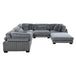 Traverse 6-Piece Modular Sectional with Ottoman in Gray - 8555GY*3CR2ACOT - FAMSA Furniture (TX)