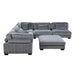 Traverse 6-Piece Modular Sectional with Ottoman in Gray - 8555GY*6OT - FAMSA Furniture (TX)