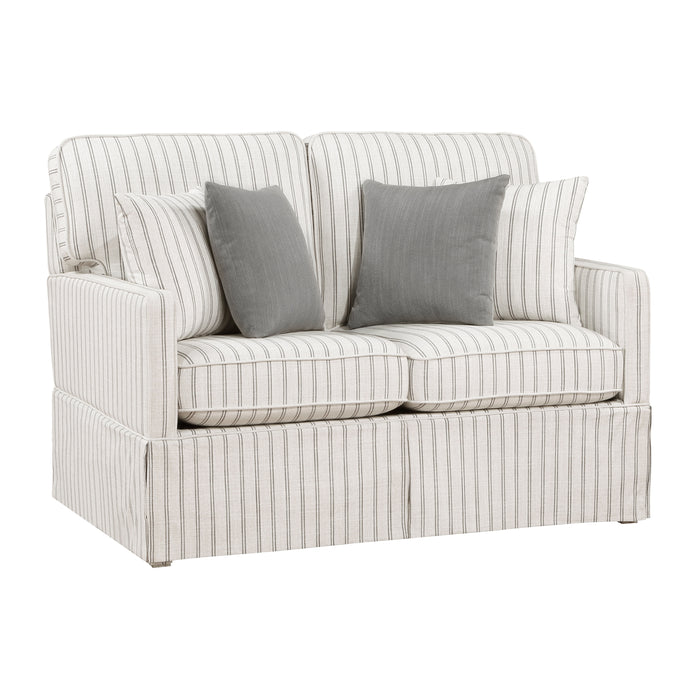 Hampstead Loveseat in Gray/White - 8557-2 - FAMSA Furniture (TX)