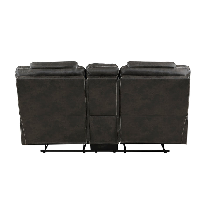 Gainesville Double Reclining Loveseat with Center Console in Brown - 8560PM-2 - FAMSA Furniture (TX)