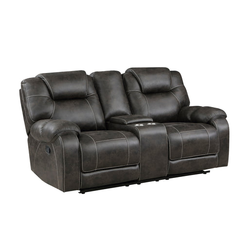 Gainesville Double Reclining Loveseat with Center Console in Brown - 8560PM-2 - FAMSA Furniture (TX)